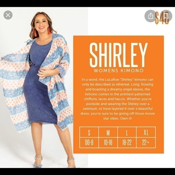 LULAROE  Shirley kimono sheer white with sleeve detail - Picture 4 of 4